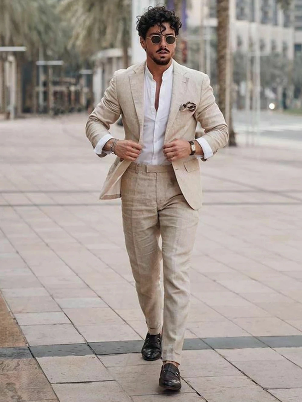 Formal Men Party Wear Jacket - Летний пляжный деловой льняной мужской костюм