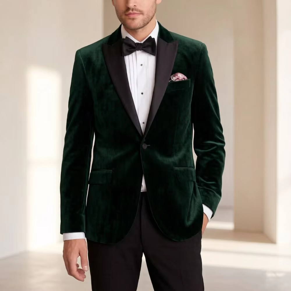 Elegant Formal Men'S Wear - Мужской бархатный костюм-тройка Slim Fit: элегантный