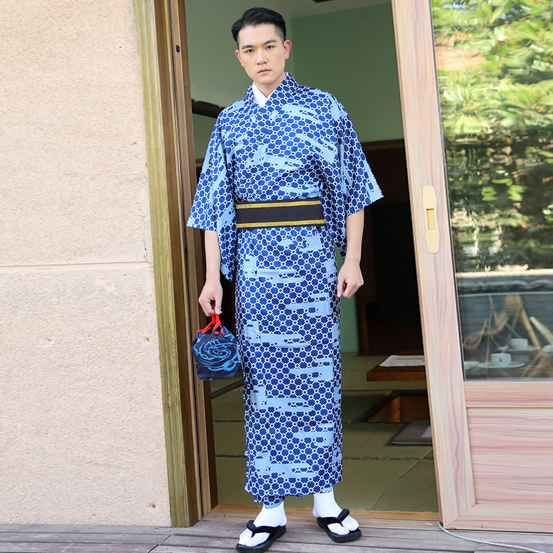Traditional Japanese Men'S Formal Wear - Летняя японская этническая одежда, цветочная пожарная