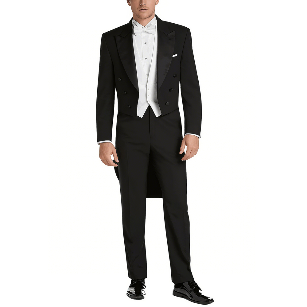 Elegant Formal Men'S Wear - Мужской атласный костюм с пиковыми лацканами,