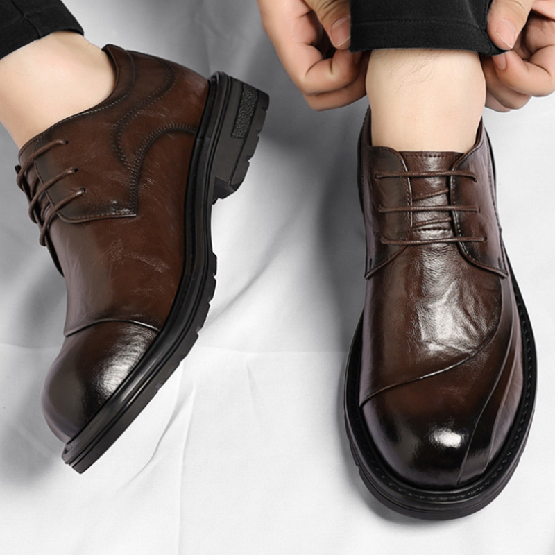 Men'S Formal Wear In Wedding - Коричневые туфли из натуральной кожи с