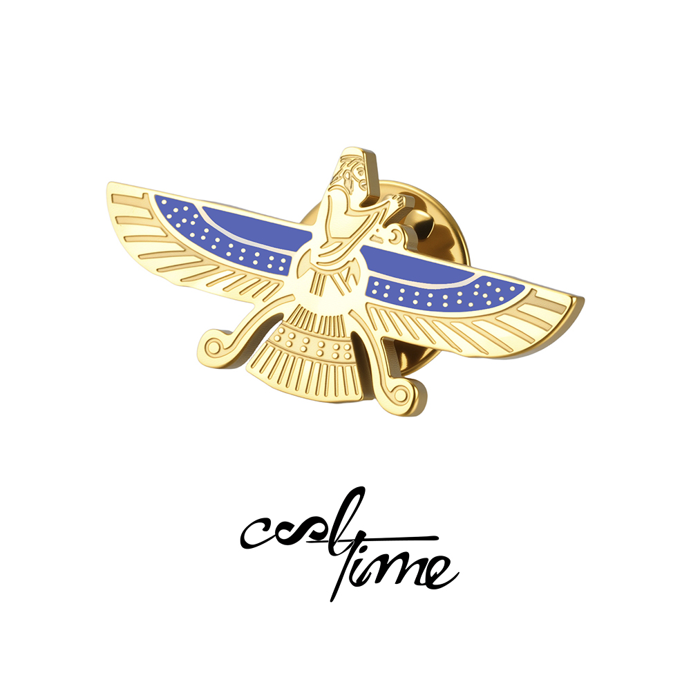 Tuxedo Lapel Pin - Значок-брошь CoolTime Faravahar с синей эмалью,