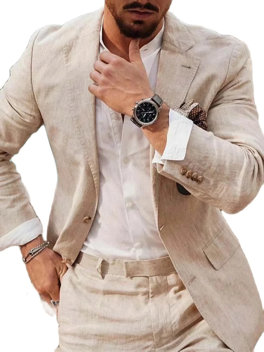 Летний пляжный деловой льняной – обзор и цена Formal Men Party Wear Jacket