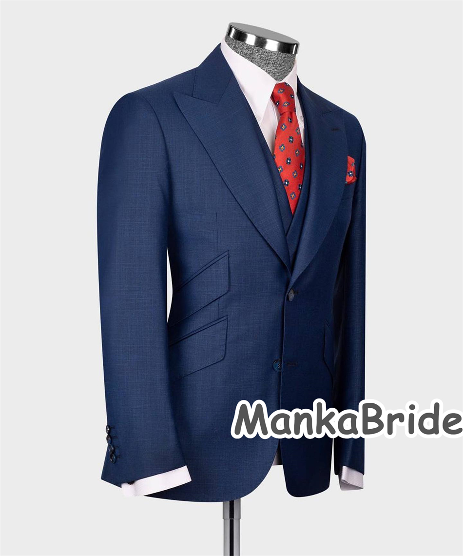 Элегантный темно-синий классич – обзор и цена Men Formal Wear Blue