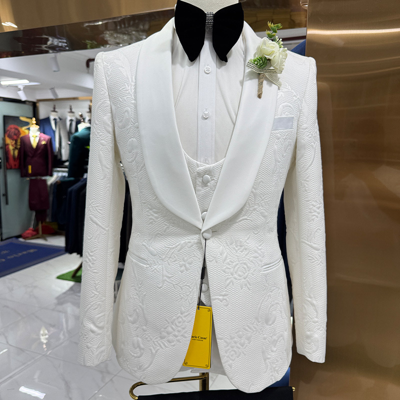 Мужской свадебный костюм белог – обзор и цена Formal Men Party Wear Jacket