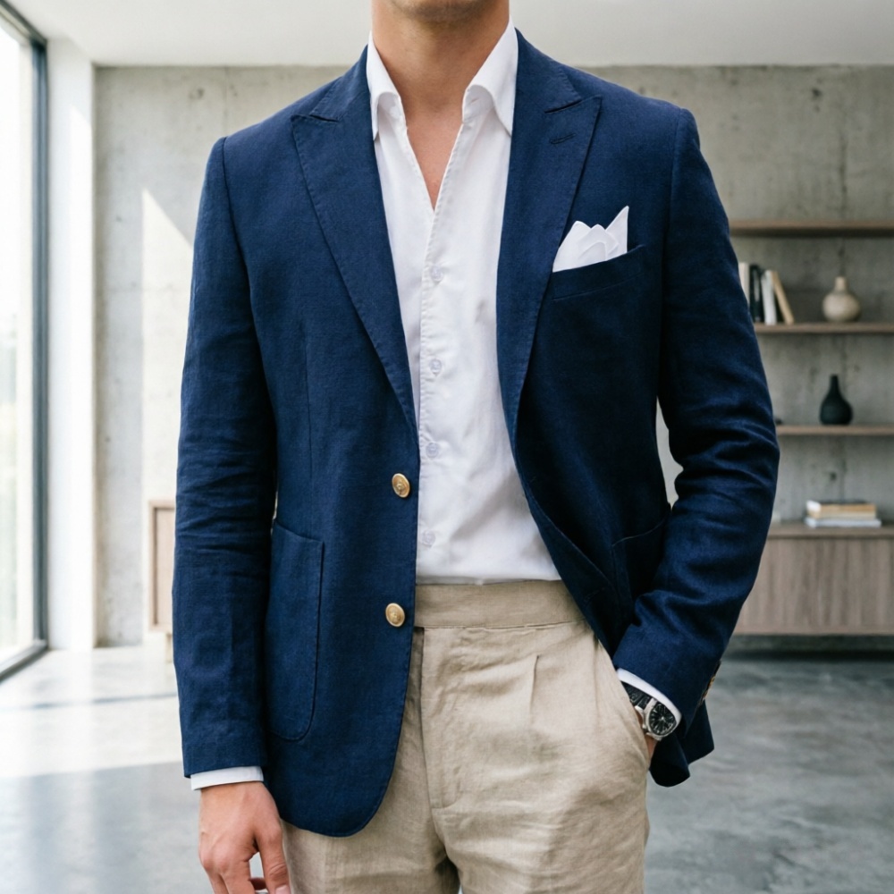 Льняной костюм для мужчин в цв – обзор и цена Men'S Semi Formal Office Wear