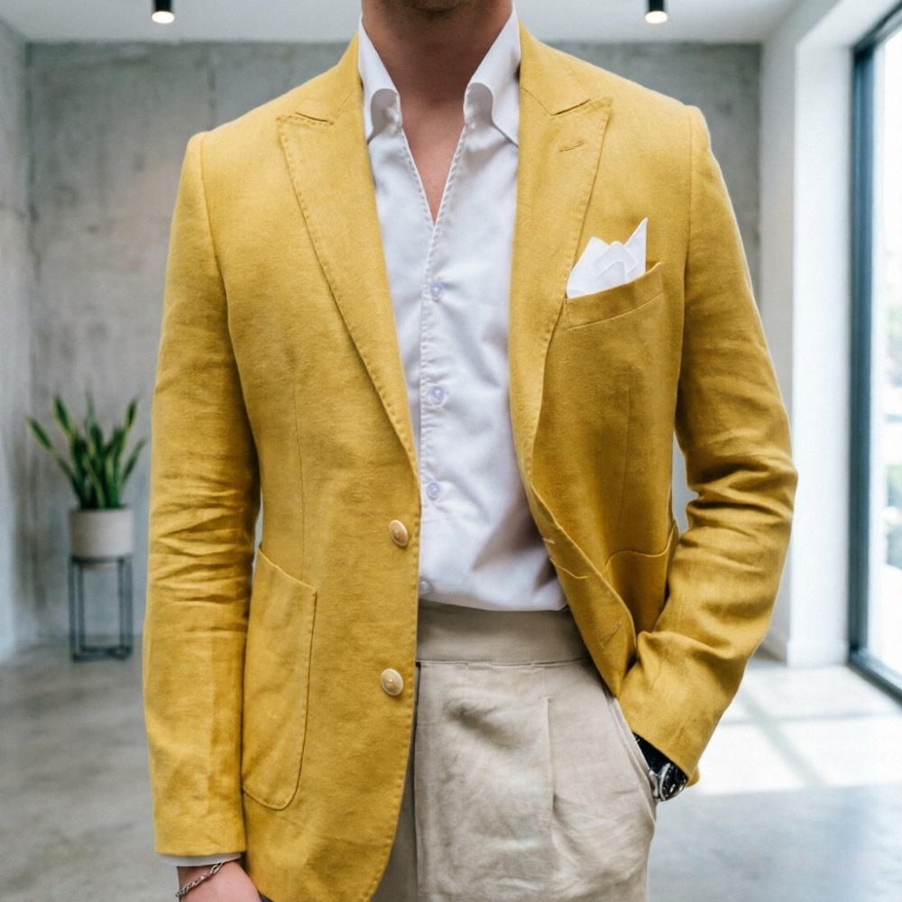 Льняной костюм для мужчин в цв – обзор и цена Men'S Semi Formal Office Wear