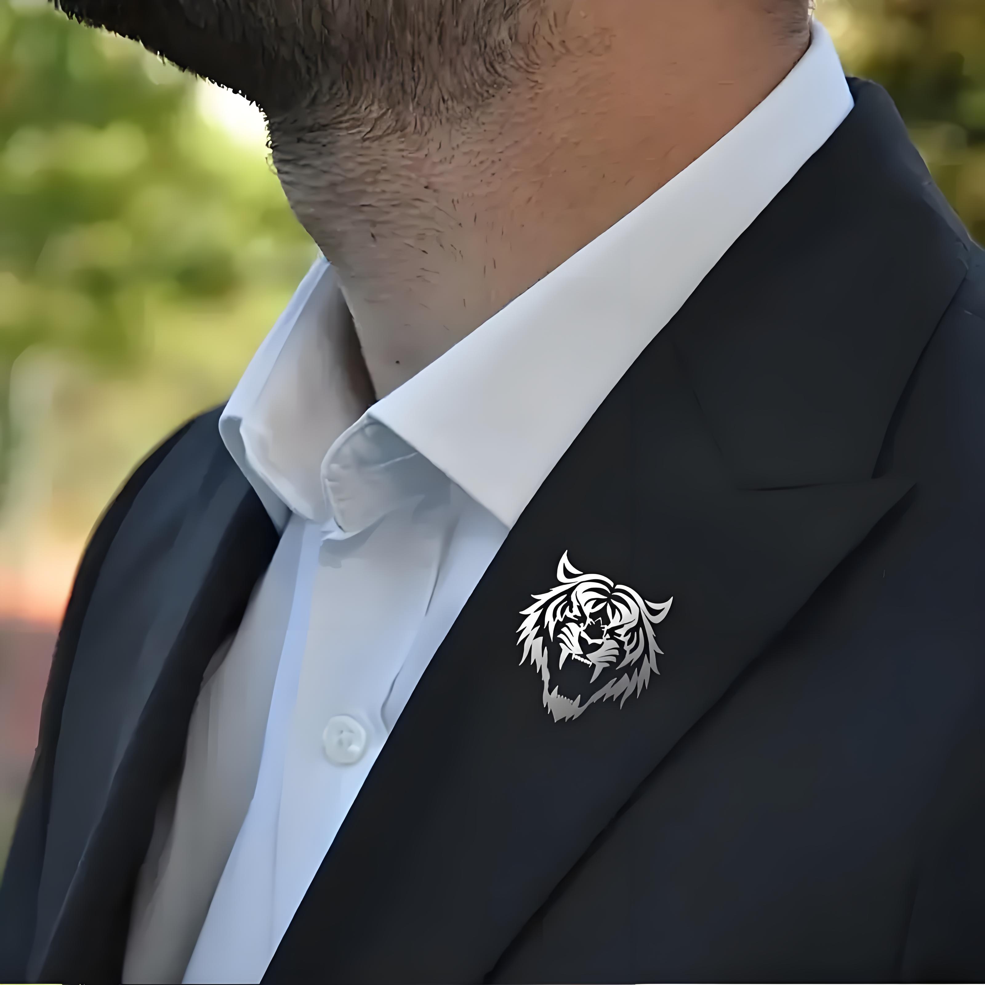 Мужская булавка с головой тигр – обзор и цена Tuxedo Lapel Pin
