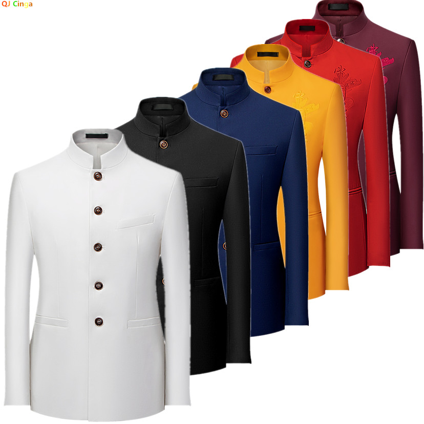 Мужской пиджак в китайском сти – обзор и цена Men Formal Wear Blue