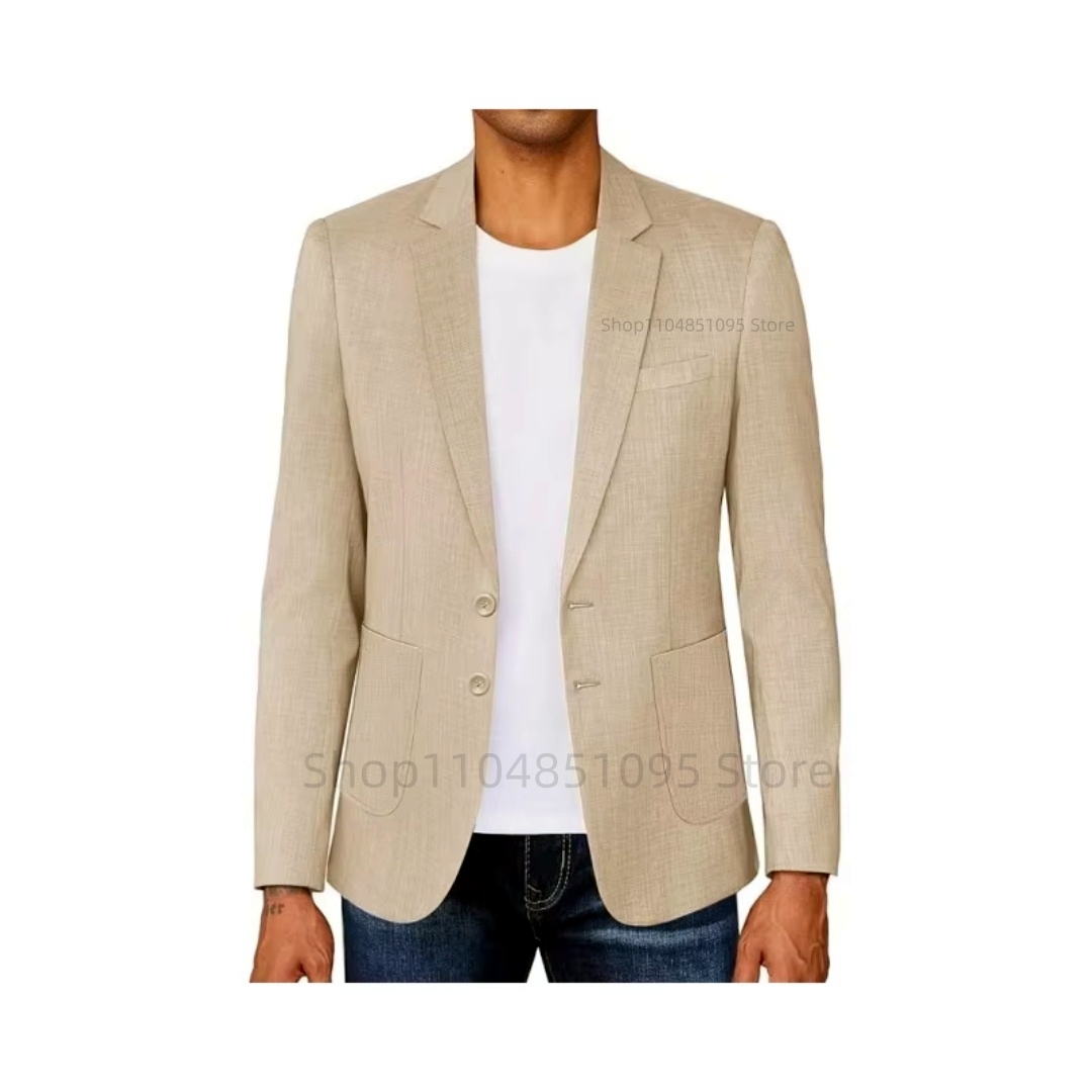 Мужской приталенный льняной пи – обзор и цена Men Formal Wear Blue