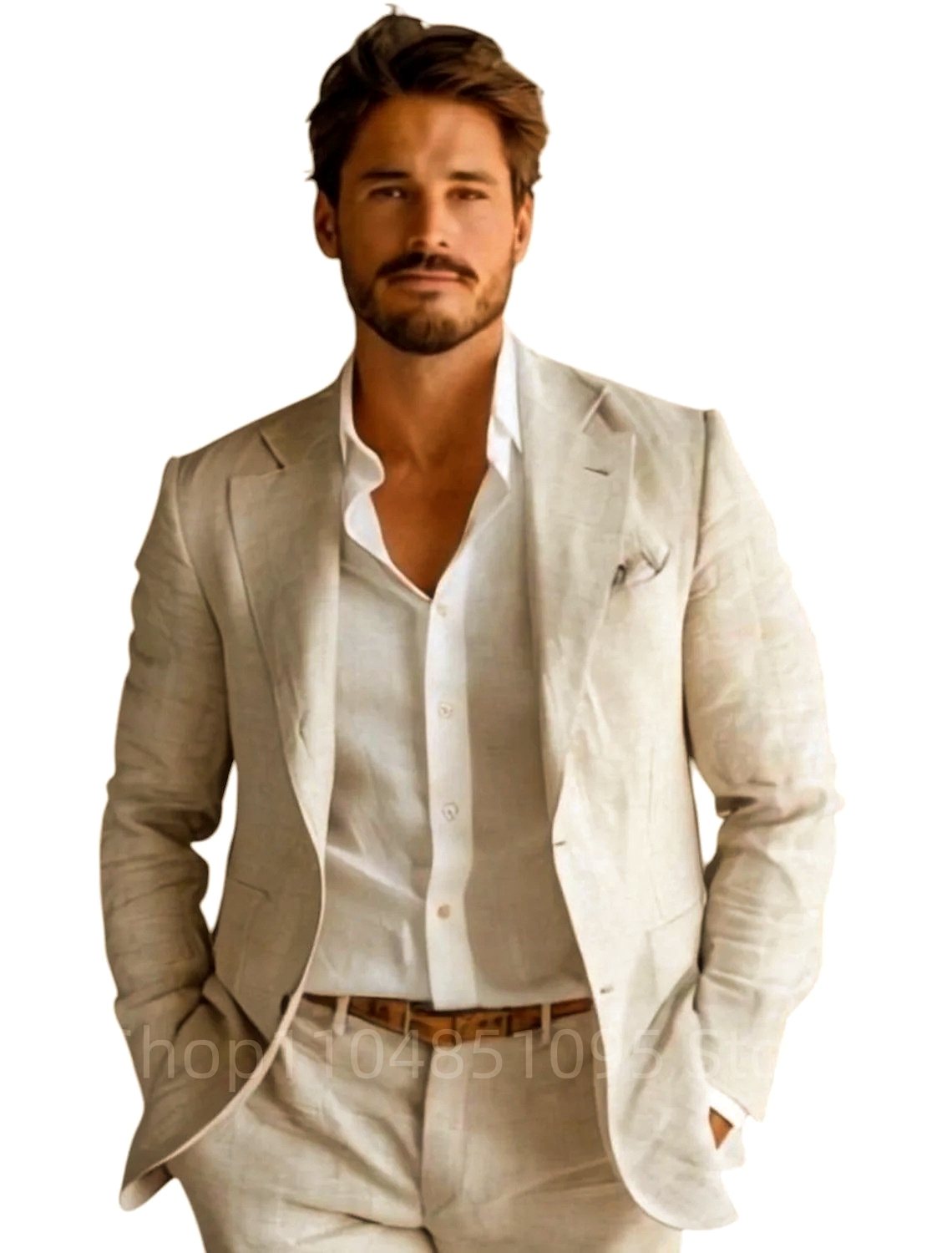 Синий приталенный мужской льня – обзор и цена Men Formal Wear Blue