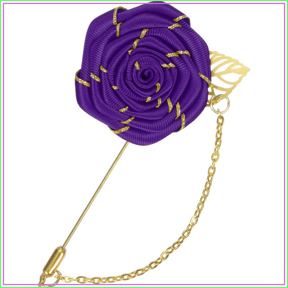 Брошь-роза из ткани с золотыми – обзор и цена Tuxedo Lapel Pin