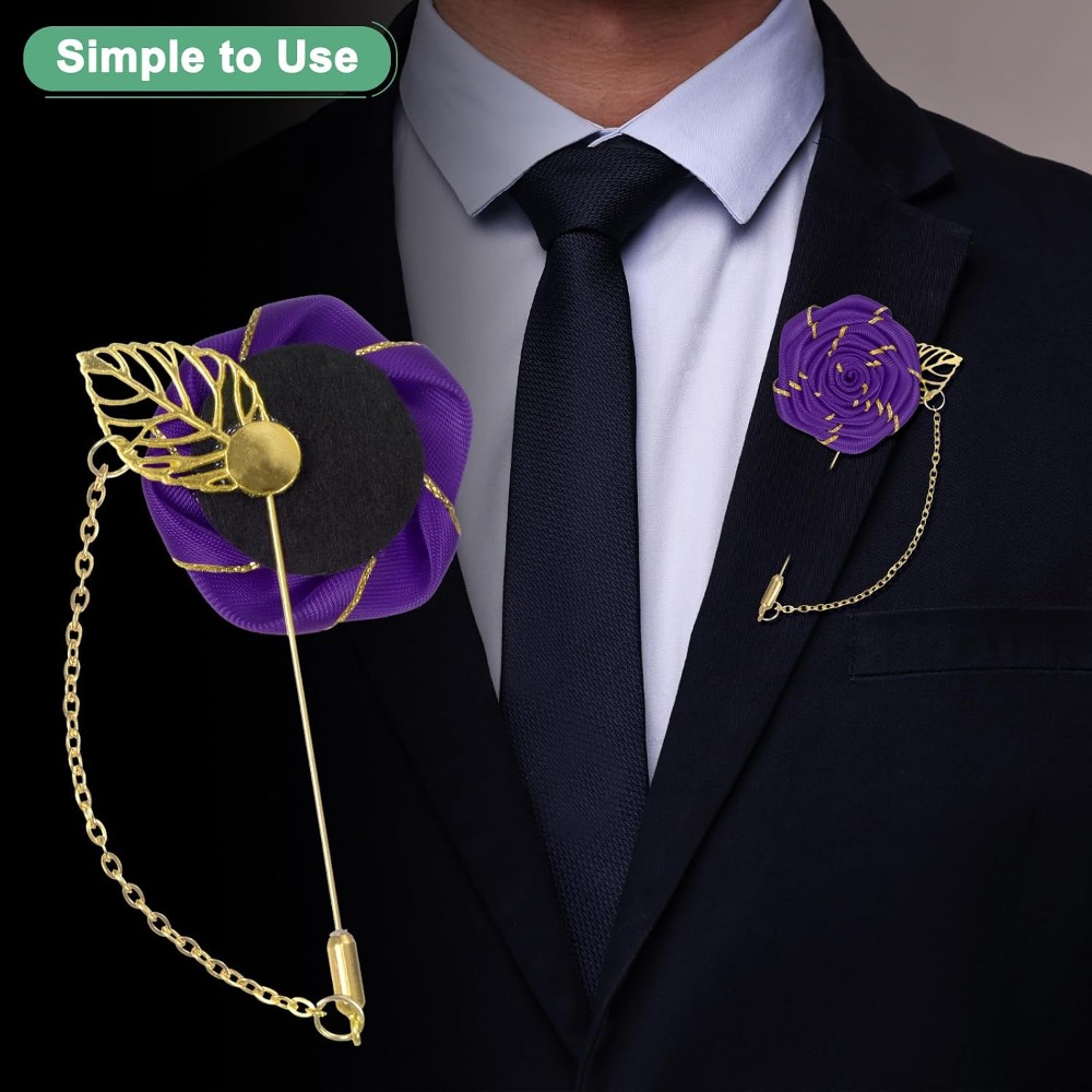 Брошь-роза из ткани с золотыми – обзор и цена Tuxedo Lapel Pin